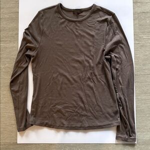 Nuuds Women's Slinky Rib Long Sleeve in Light Brown (Mocha?)